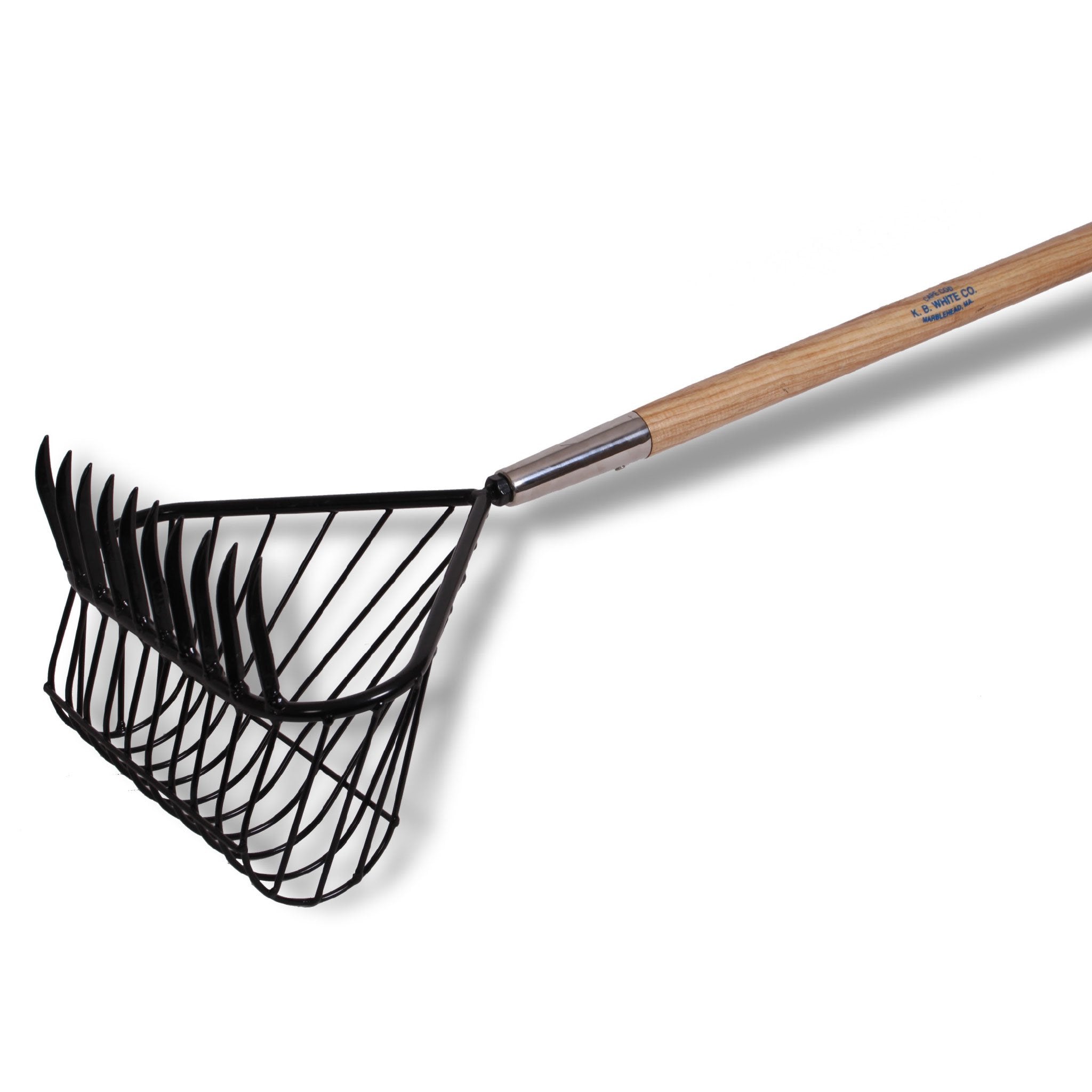 10 TINE ORIGINAL BASKET RAKE- 6 FT. HANDLE - KB White